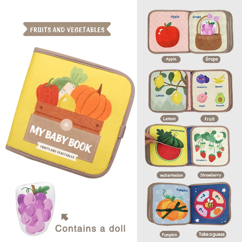 Toddlers Montessori Busy Book 3D Baby Story Cloth Activities Book Board Preschool Learning Education Travel Toys for Story Book