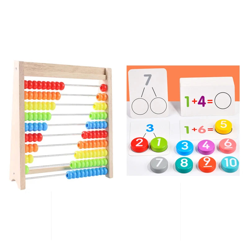 Count, Learn, Grow: Pine Frame Abacus with Ten Settings!