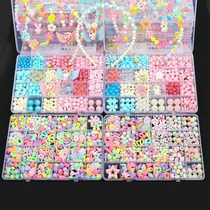 Diy Bracelet Making Kit Beads Necklace Manual Toys for Girls Pearls Games Handmade Children's Gift Horses Material Elastic Kids