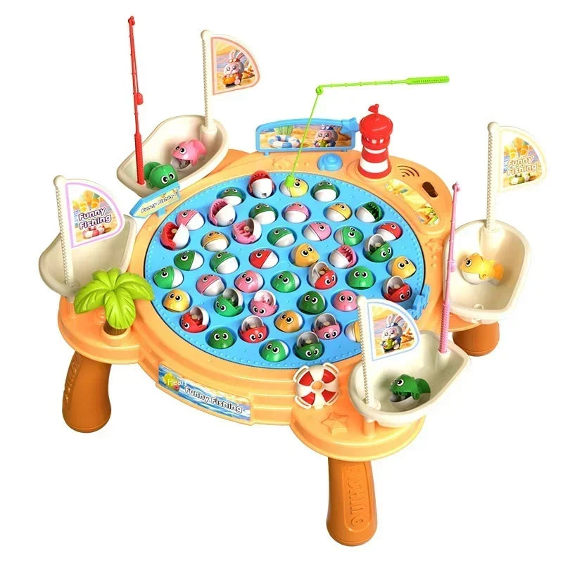Newest Electric Fishing Toy Children's Jigsaw Puzzle Magnetic Fishing Pond Pole Fishing Early Education Children's Toy Gifts