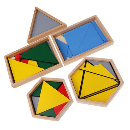 Montessori konstruktiva trianglar matchande leksaker för barn