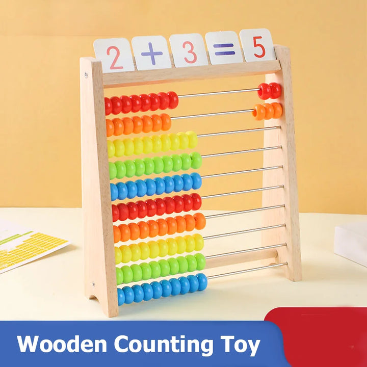Count, Learn, Grow: Pine Frame Abacus with Ten Settings!