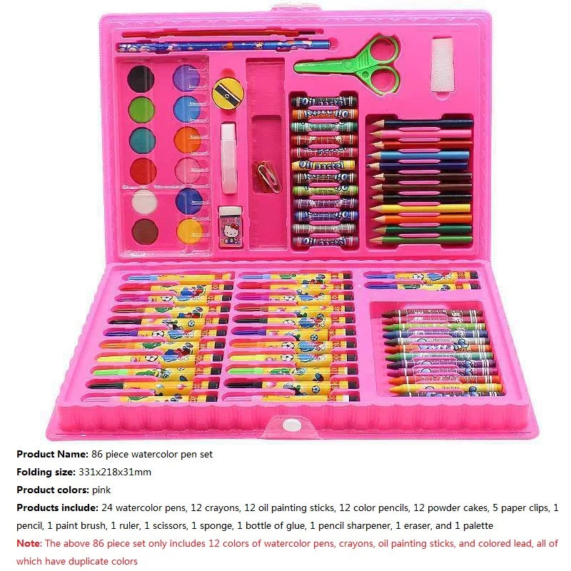 Children's Drawing Set, 208/150/86pcs Sketch Doodle Art DIY All-in-One Toolkit with Portable Case, Safe Non-Toxic Gift for Kids