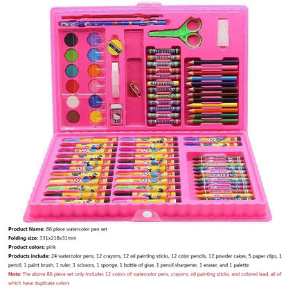 Children's Drawing Set, 208/150/86pcs Sketch Doodle Art DIY All-in-One Toolkit with Portable Case, Safe Non-Toxic Gift for Kids