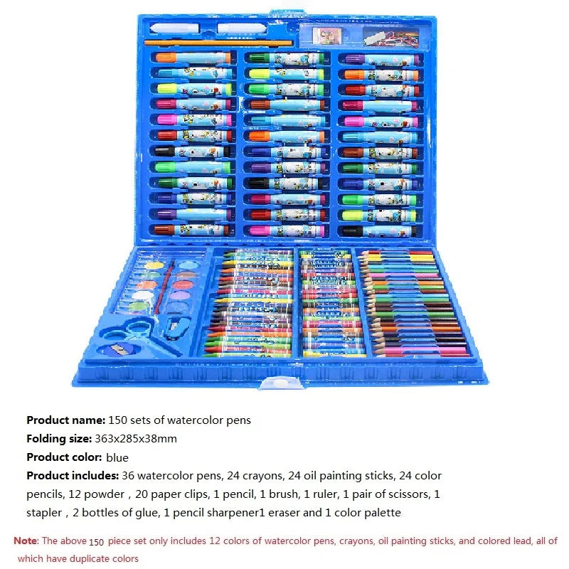 Children's Drawing Set, 208/150/86pcs Sketch Doodle Art DIY All-in-One Toolkit with Portable Case, Safe Non-Toxic Gift for Kids