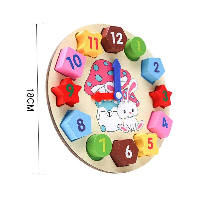 Wooden Clock Rabbit Style Children Montessori Toys for 3 4 5 6 7 8 Years Development Games Wood Puzzle Kids Educational Gift TMZ