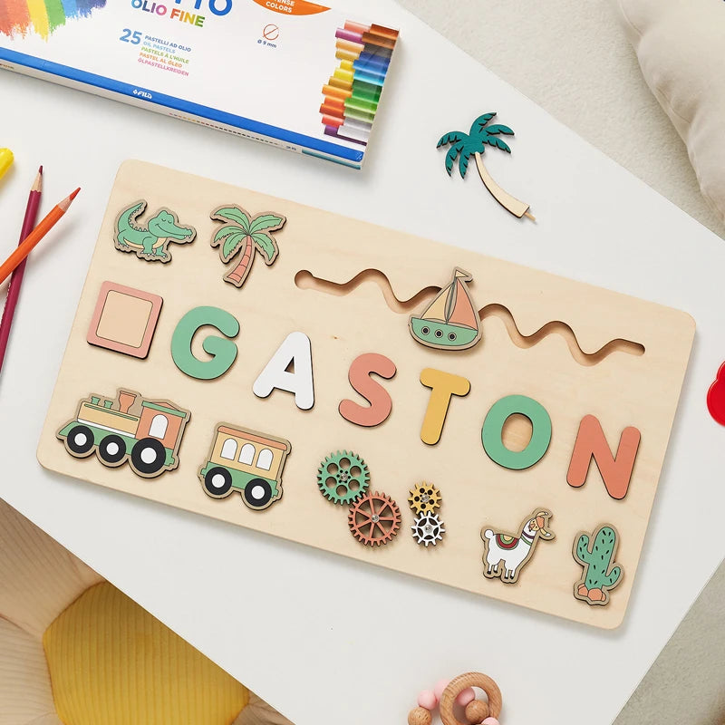 Personalized First Name Puzzle For Kids Wooden Baby Name Puzzle