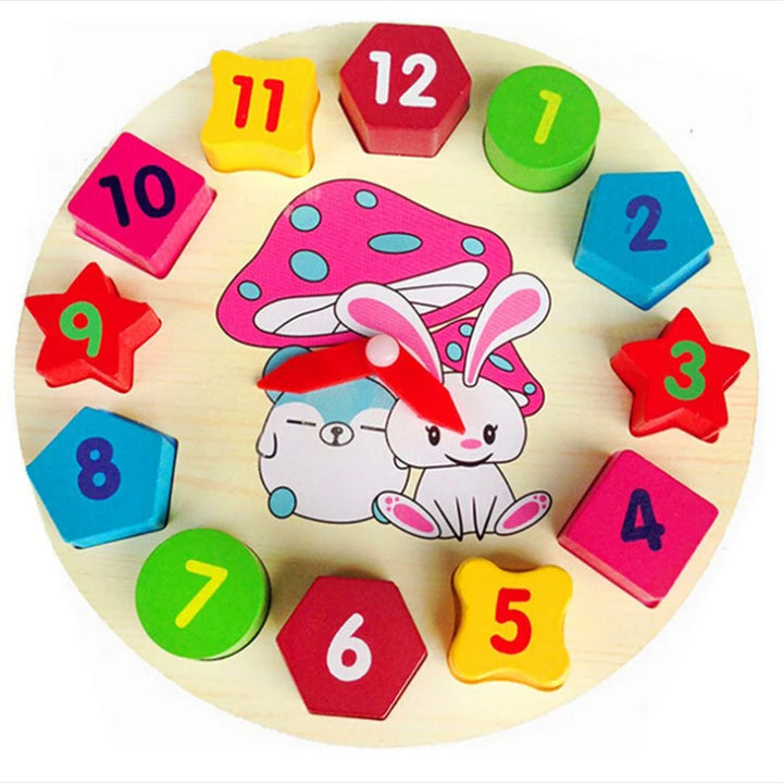 Wooden Clock Rabbit Style Children Montessori Toys for 3 4 5 6 7 8 Years Development Games Wood Puzzle Kids Educational Gift TMZ