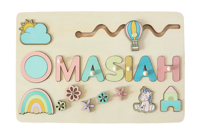 Personalized First Name Puzzle For Kids Wooden Baby Name Puzzle